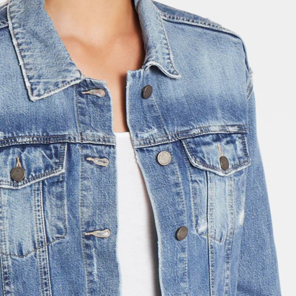 Paige Josephine Sequin Rose Denim Jacket NWT Medium